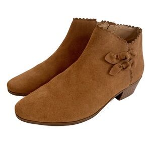 Jack Rogers Kali Caramel Brown Suede Ankle Booties Size 8.5M